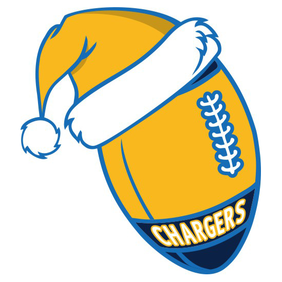 San Diego Chargers Football Christmas hat logo iron on paper